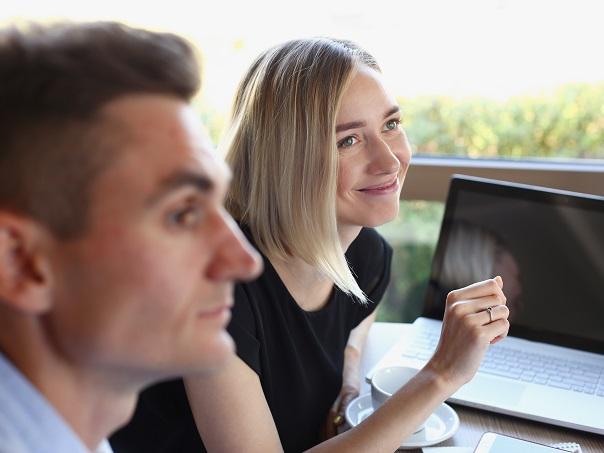 Female in meeting