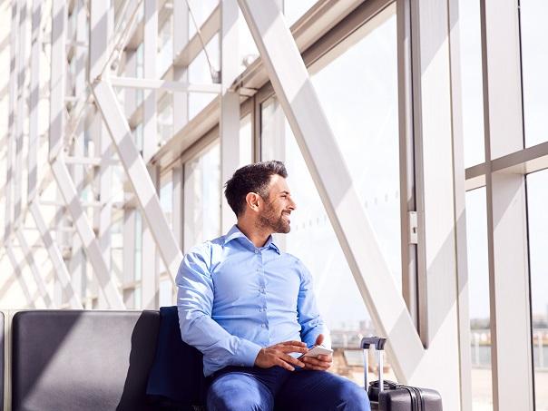 Man waiting in airport 