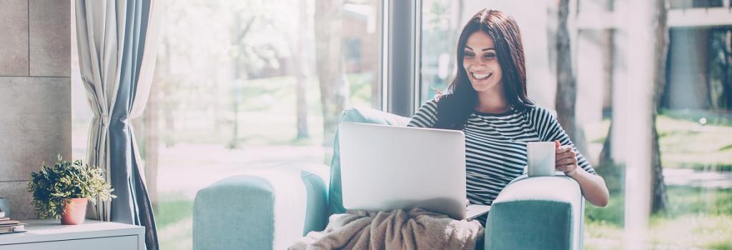 Female working from home