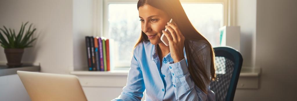 Female working from home