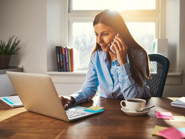 Female working from home