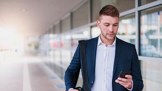 Male on phone